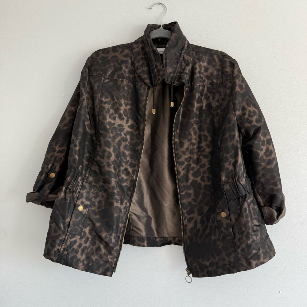 Chico's leopard print lightweight windbreaker jacket